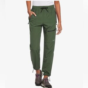 baleaf Women's Olive Green Hiking Pants Lightweight Water Resistant Pants XS